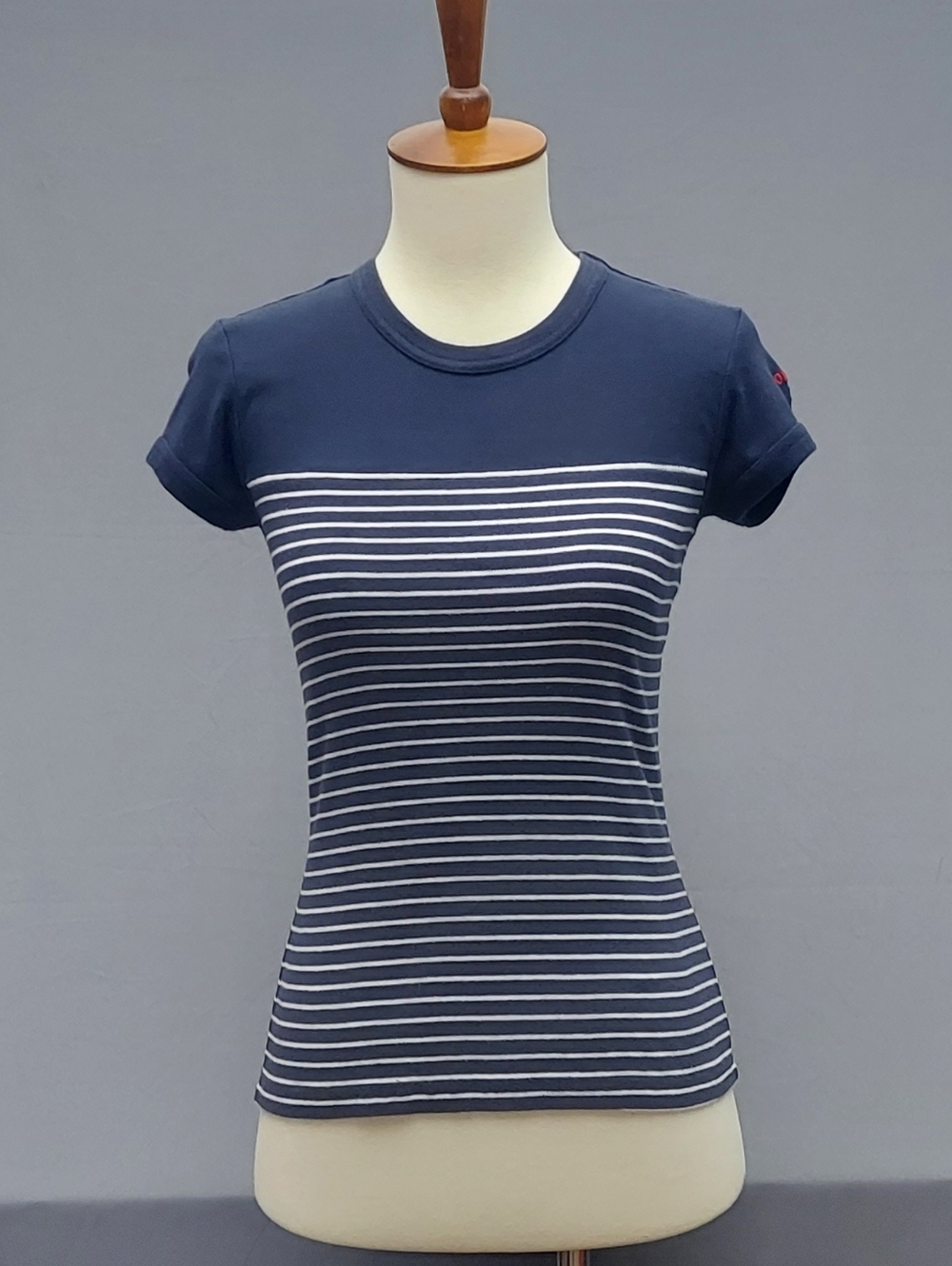 Polo Jeans Co. Ralph Lauren Tee Size Small Navy & White Striped Short Sleeve